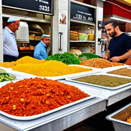 Home 22 Image Prompt 1: Vibrant Israeli Market Culinary Journey**